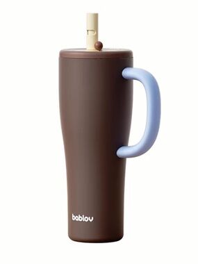 Bablov Brown Travel Tumbler with Lavender Handle